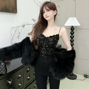 蕾丝绣花胸垫吊带背心美背女 目送三米 卡卡女装 官方旗舰店正品