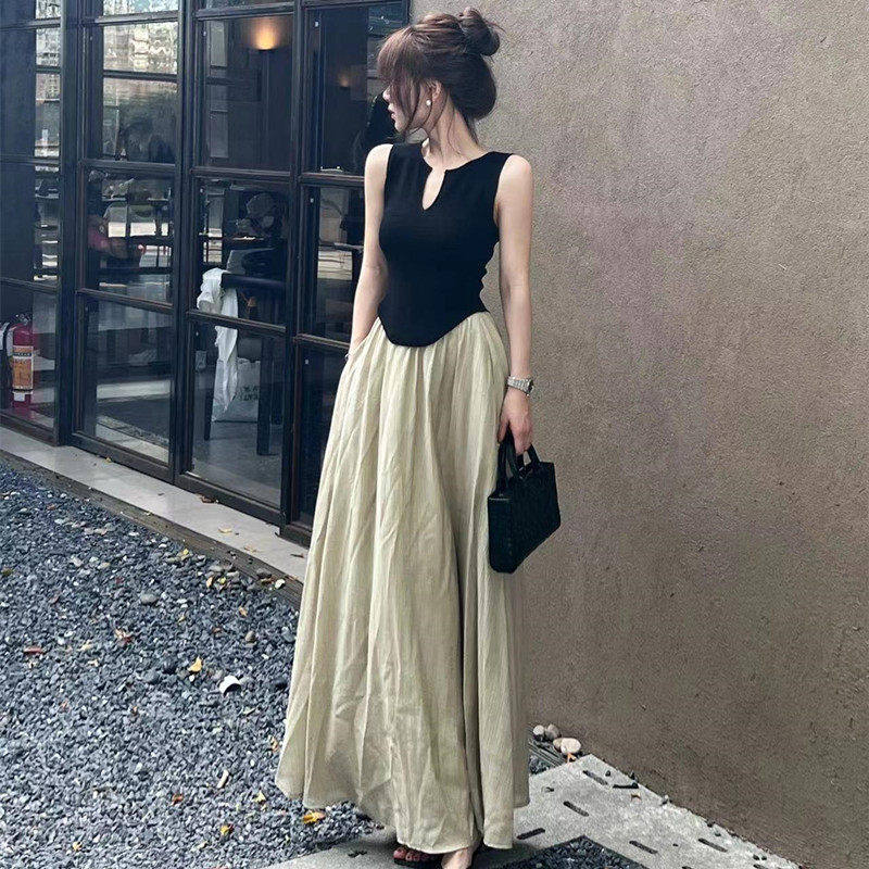 卡卡女装官方旗舰田园风棉麻裙