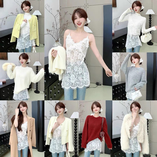 上衣 纯欲百搭韩系蕾丝花边镂空吊带打底衫 卡卡女装 官方旗舰店正品