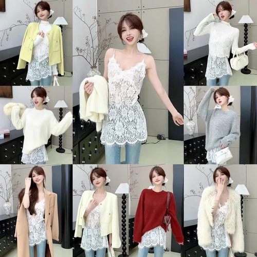 卡卡正品韩系蕾丝镂空吊带打底衫