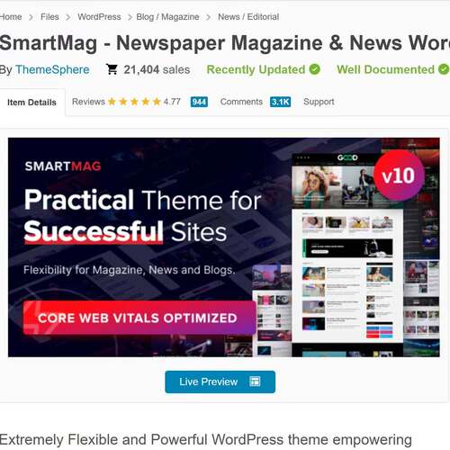 现代简洁杂志报纸评论博客wordpress网站主题模板SmartMag 10.3.2