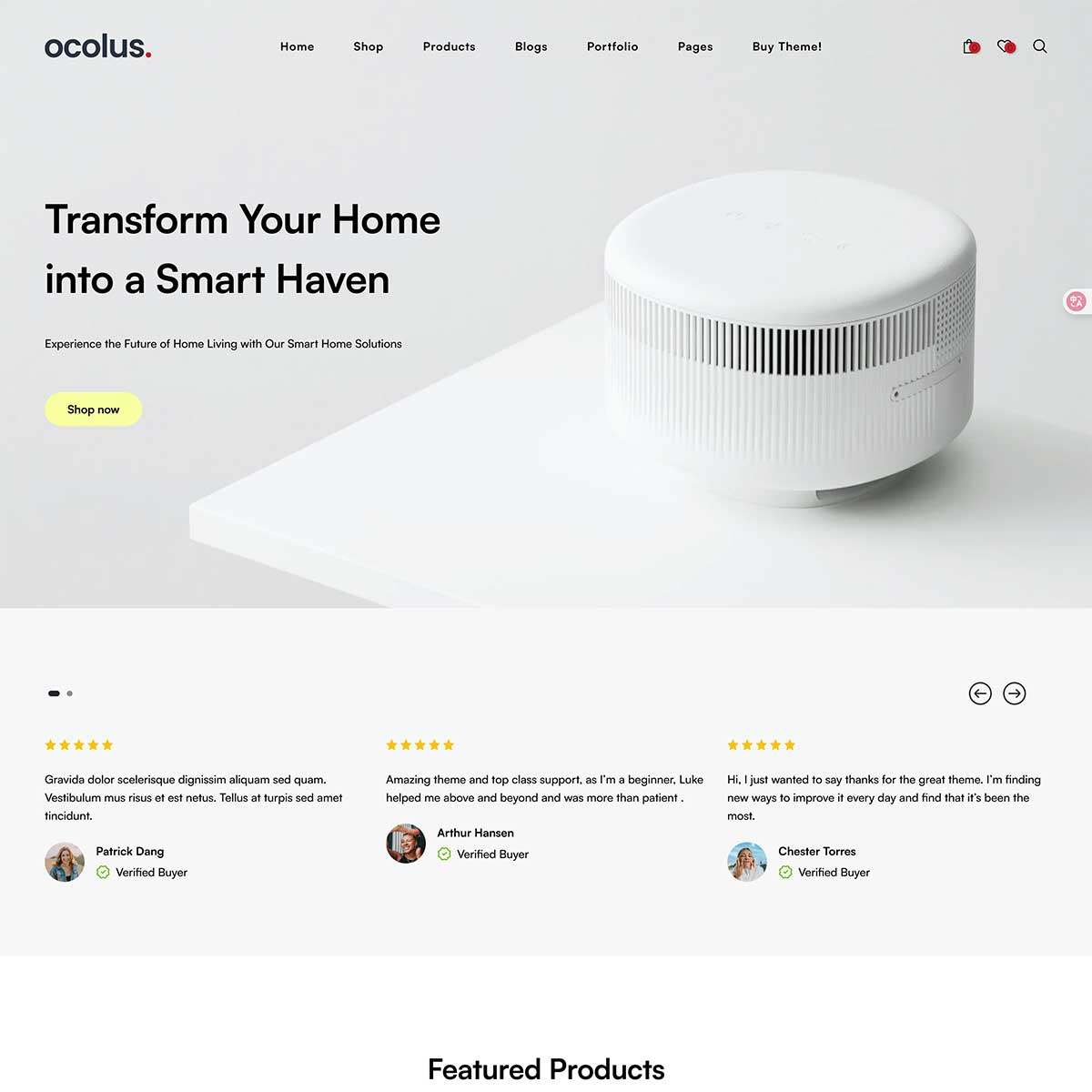 手机音箱响扫地机吹风机摄像头小家电Ocolus Shopify建站主题模版,商务/设计服务,PPT设计,淘宝优惠券,粉丝福利购,淘宝优惠卷