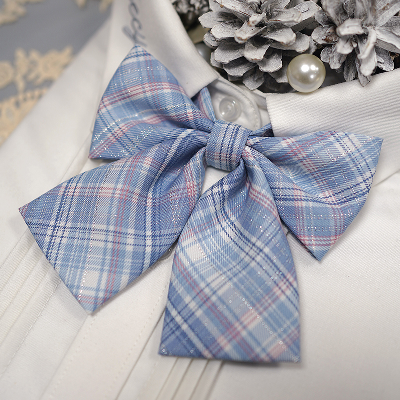 蓝の风铃#同格小物#浅蓝色#可爱系小清新款#银线JK制服の领结领带