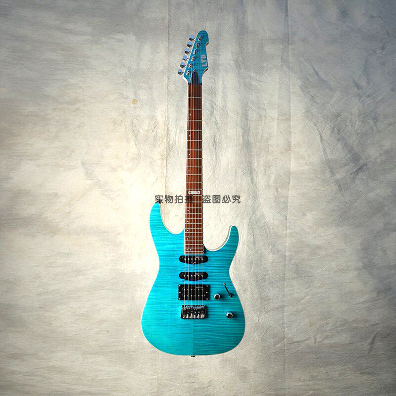 正品ESP LTD初学者进阶MT170单单双ST电吉他日落色虎纹枫木贴面蓝
