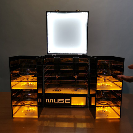 酒吧KTV私人箱子VIP董事发光酒杯箱专用杯具箱夜场出酒氛围道具