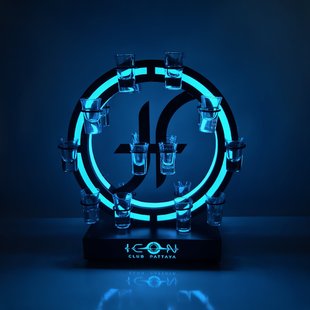 酒吧白酒洋酒容器子弹杯小酒盅夜场LED发光一口杯铁艺摩天轮杯架