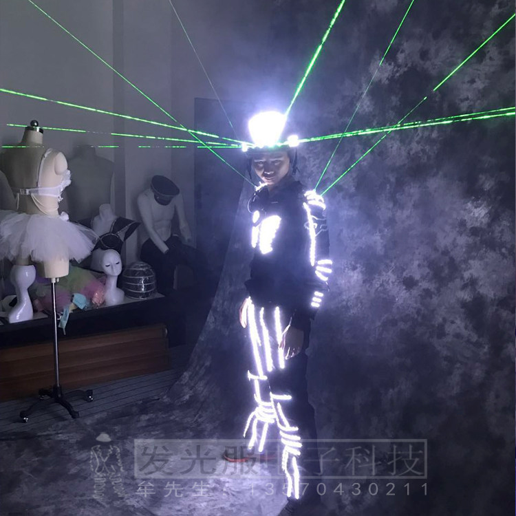 led发光服激光舞表演服舞台道具夜店酒吧用品激光手套发光眼镜