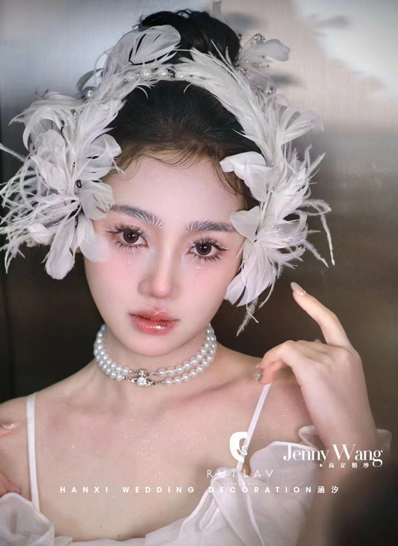新款仙美羽毛边夹头饰对夹套装