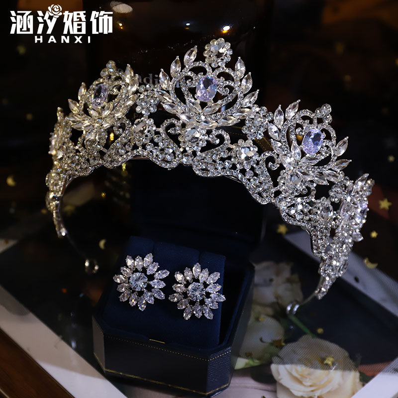 涵汐新款合金锆石气质大皇冠发饰