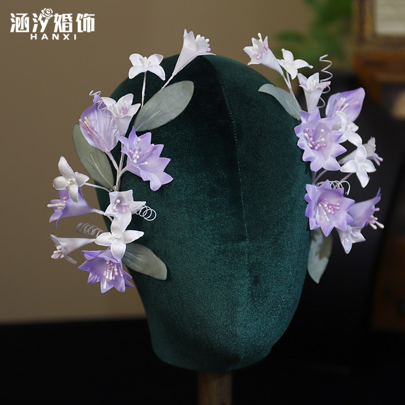 新款韩式手工布艺结婚对夹头饰