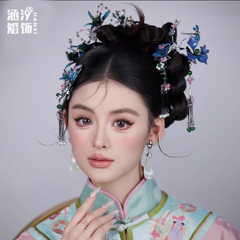 新中式水晶流苏新娘头饰