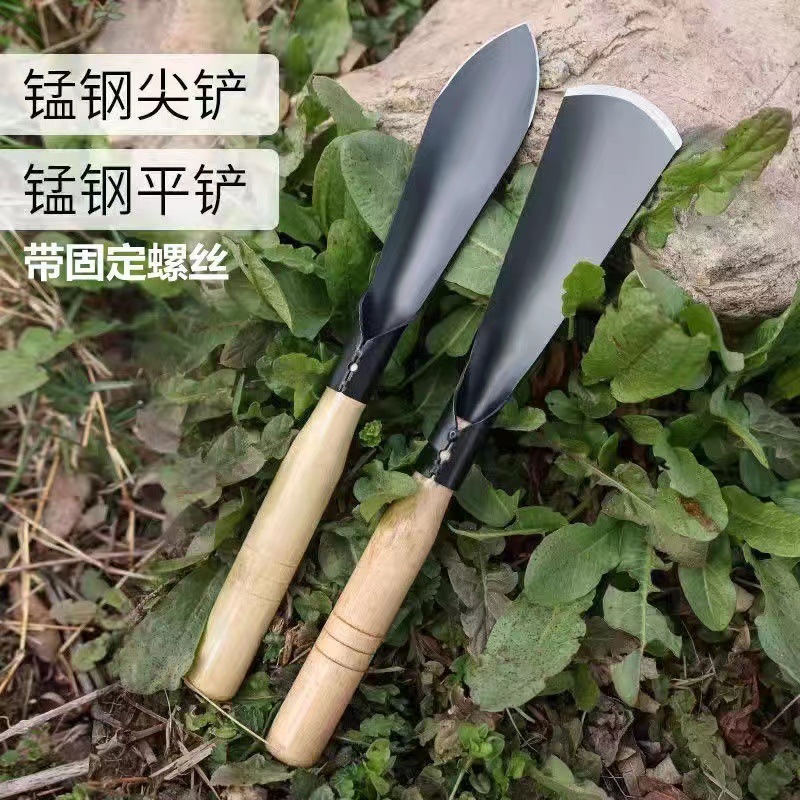 挖野菜铲子园艺工具套装家用种花移苗起苗器养花赶海农用铁铲铁锹-封面