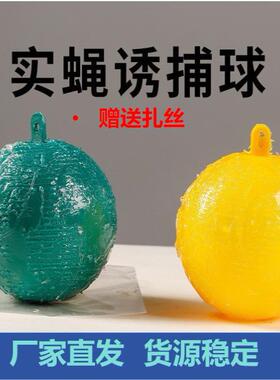 黄色绿色诱虫球果蝇球诱蝇球柑橘针蜂果实蝇诱捕虫果园陷阱粘蝇球