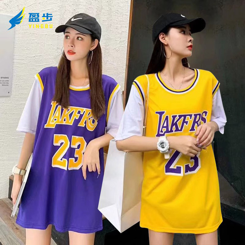 篮球假两件背心女外穿蓝球服男班服bf风情侣款潮詹姆斯球衣套装女