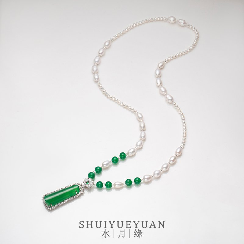 《琳琳粉丝专享》YWLL1205009绿玛瑙无事牌毛衣链LL1205