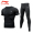 Classic black two-piece set with tight short sleeves and tight pants