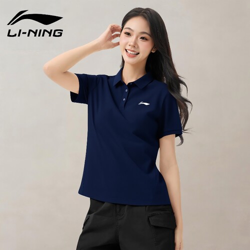 李宁短袖polo衫女士速干衣t恤夏