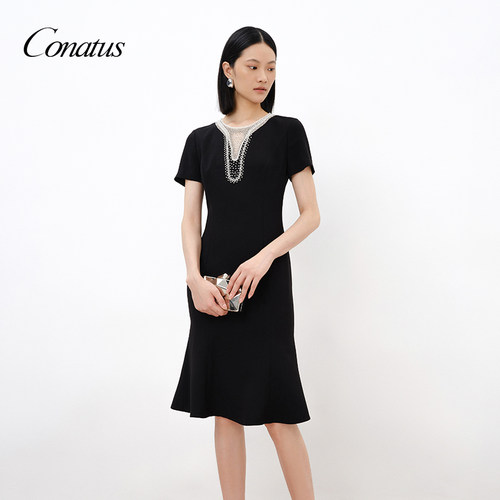 CONATUS/珂尼蒂思夏季新款时尚高端礼服华丽洋气宴会连衣裙女