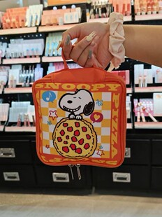 史努比包包披萨化妆包牛津布高颜值卡通收纳包外出大容量洗漱包