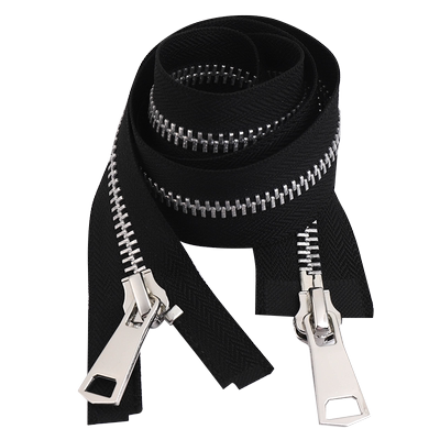 8号双头双开拉链衣服外套拉锁高档Y牙哑银齿金属铝轻薄羽绒服拉链