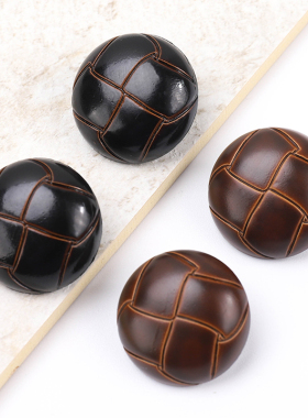 蘑菇扣大衣风衣仿皮扣子上衣女毛衣外套黑色树脂纽扣圆形龟纹扣子