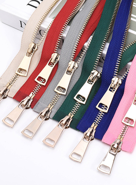 5号金属拉链双头双开皮衣夹克外套拉链铜齿拉锁羽绒服衣服辅料