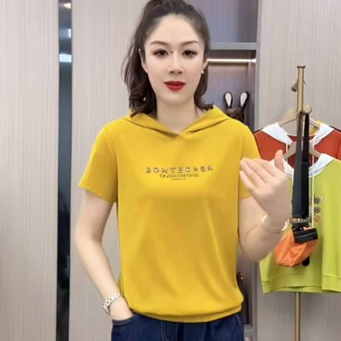 休闲薄款卫衣精梳棉宽松