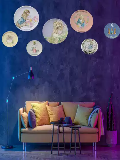 Peter Rabbit Peter Rabbit Plate Cartoon Decorative Ornaments Cute Bedroom Living Room Ceramic Ornamental Disc