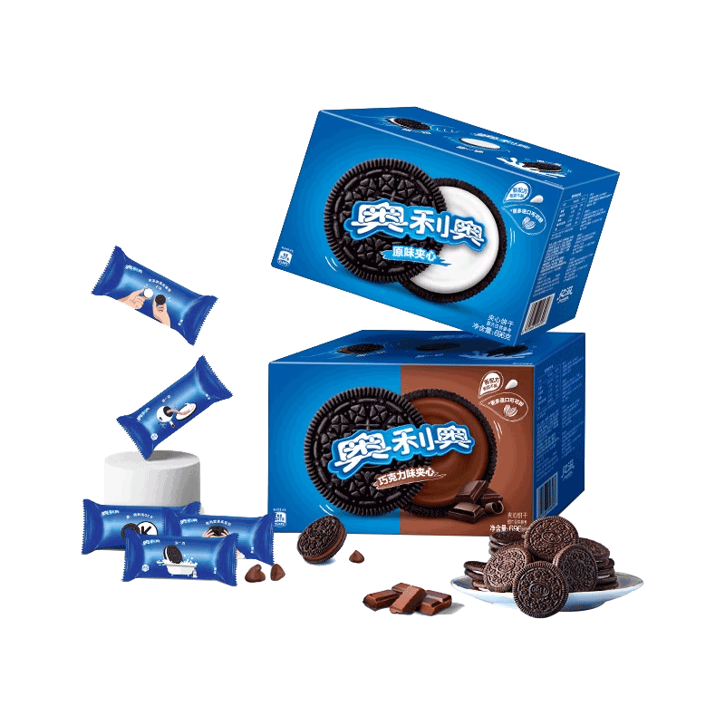 奥利奥夹心饼干388g/582g盒原味巧克力味早餐充饥休闲零食礼盒