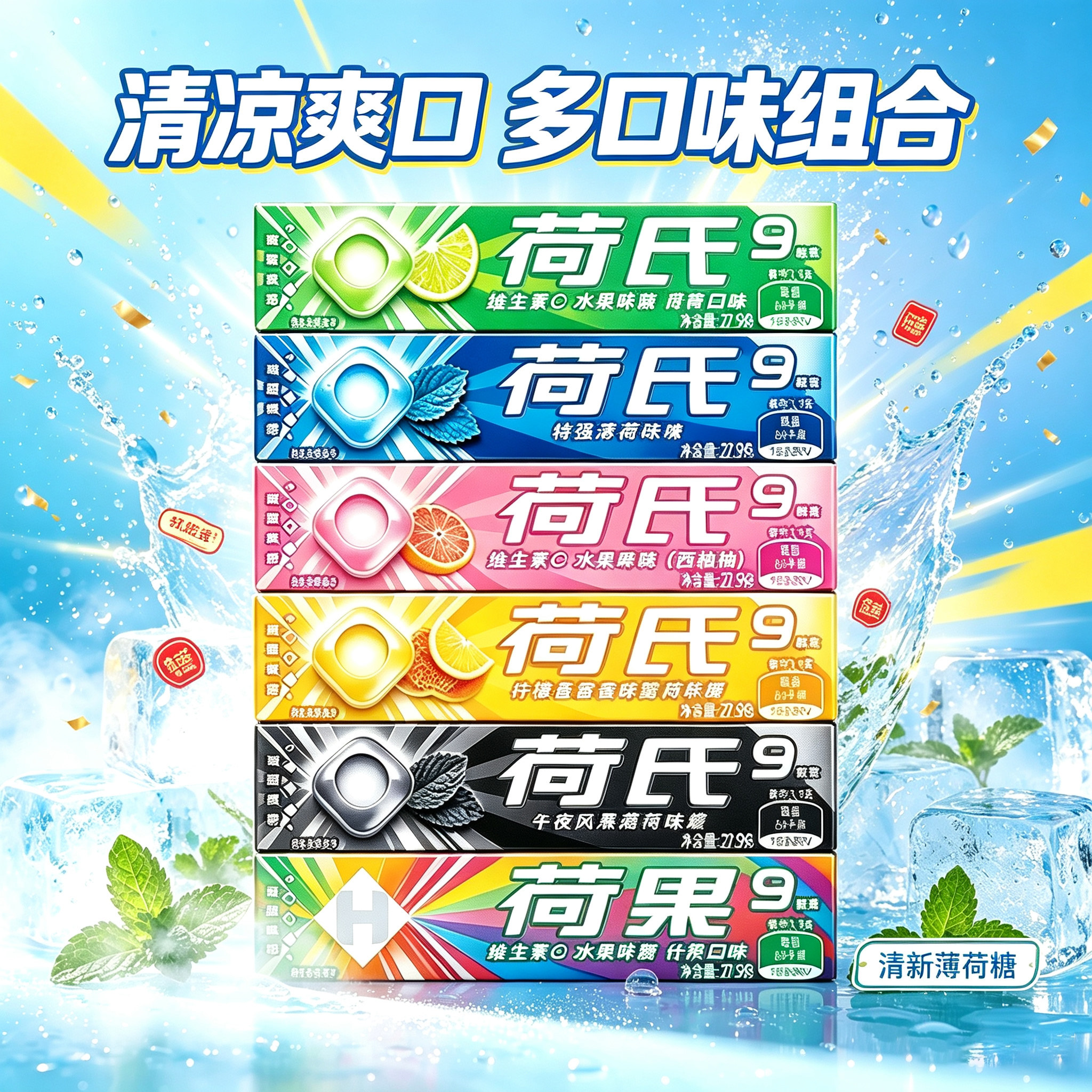 荷氏午夜风暴薄荷糖27.9g提神硬糖糖果薄荷味水果糖糖纸散装开车