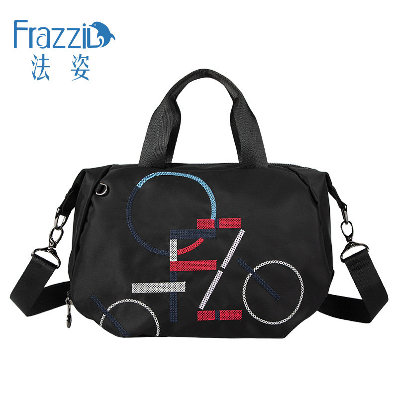 Frazzil/法姿女式手提包新款休闲尼龙布包时尚黑简约斜挎包欧风潮,箱包皮具/热销女包/男包,通用款女包,淘宝优惠券,粉丝福利购,淘宝优惠卷
