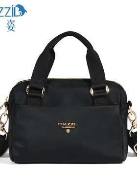 Frazzil/法姿新款包包女斜挎包黑色尼龙布包轻便妈妈手提肩挎小包