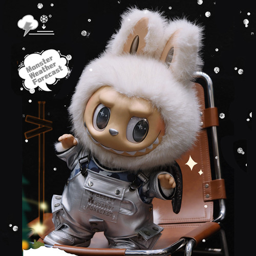 拉布布58cm白毛Zimomo2.0阴晴天使银色皮革娃衣套装潮玩手办原创