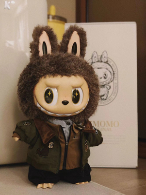 新品Zimomo首领潮玩棒球服58cm拉布布搪胶娃娃LABUBU定制款娃衣