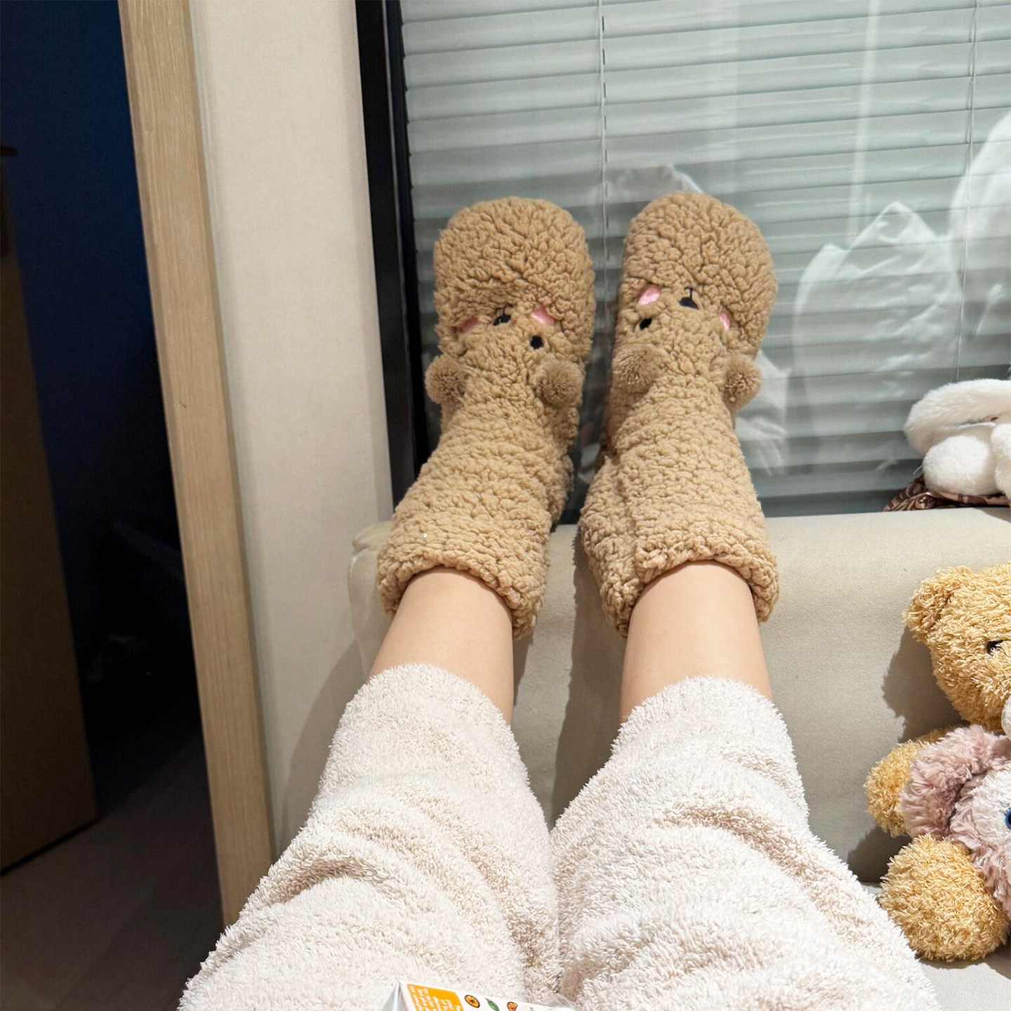 巨厚追剧暖脚神器地板袜子女秋冬季加绒加厚保暖可爱卡通居家长袜