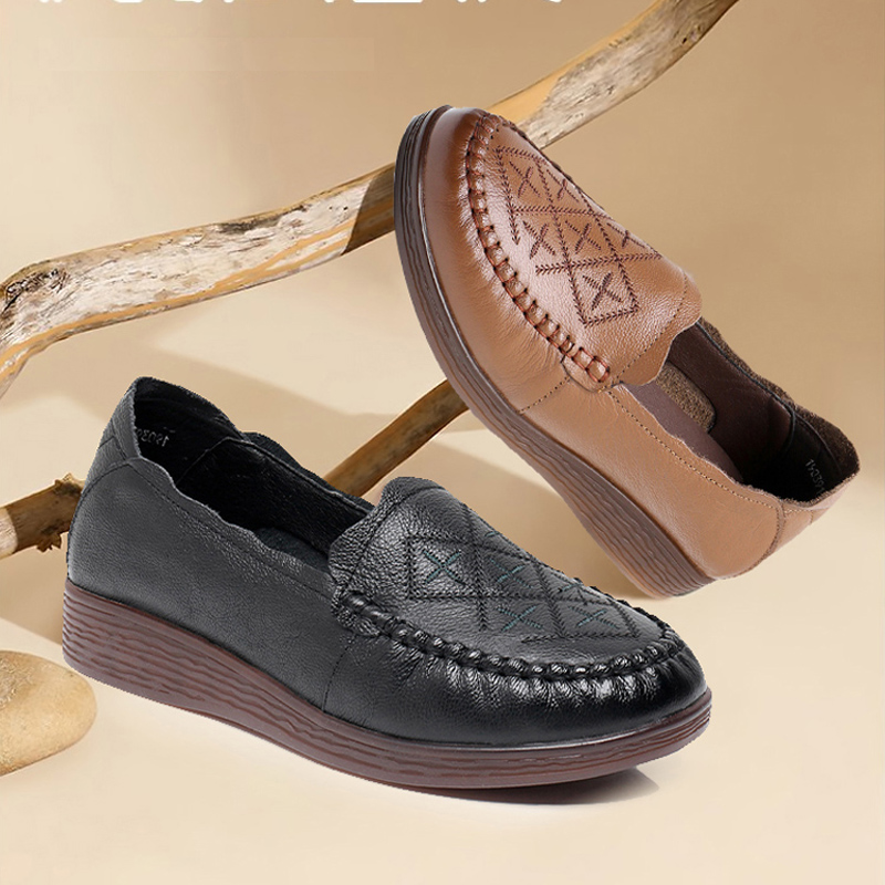 单鞋舒适软底中老年妈妈鞋