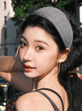 酥皮商店~易梦玲同款宽边发箍女高颅顶针织坑条头箍高级感发饰