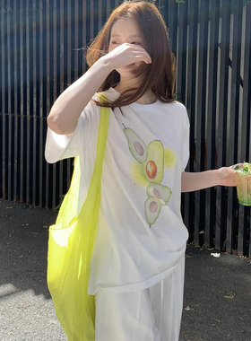 酥皮商店~韩系小众柠檬黄帆布包简约百搭慵懒感单肩斜挎包女新款