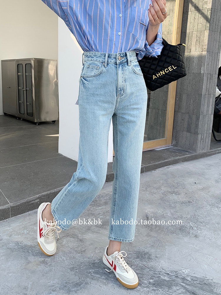 [SPOT] KABODO91802 KABU JEANS WOMENS CRUISE LIGHT STRAIGHT LEG HIGH-WAISTED BAGUETTE PANTS