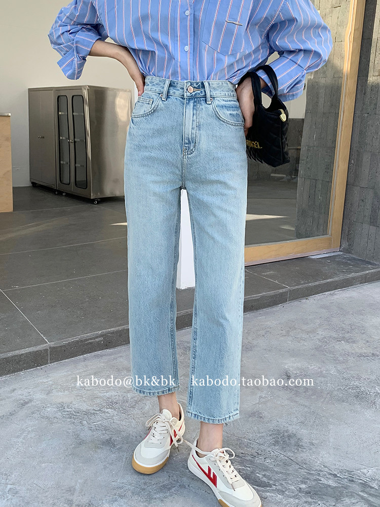 [SPOT] KABODO91802 KABU JEANS WOMENS CRUISE LIGHT STRAIGHT LEG HIGH-WAISTED BAGUETTE PANTS