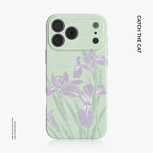薄荷鸢尾~清新中式 适用iphone17promax手机壳苹果16华为nova14mate80小米15opporeno13古风vivox200一加ace6
