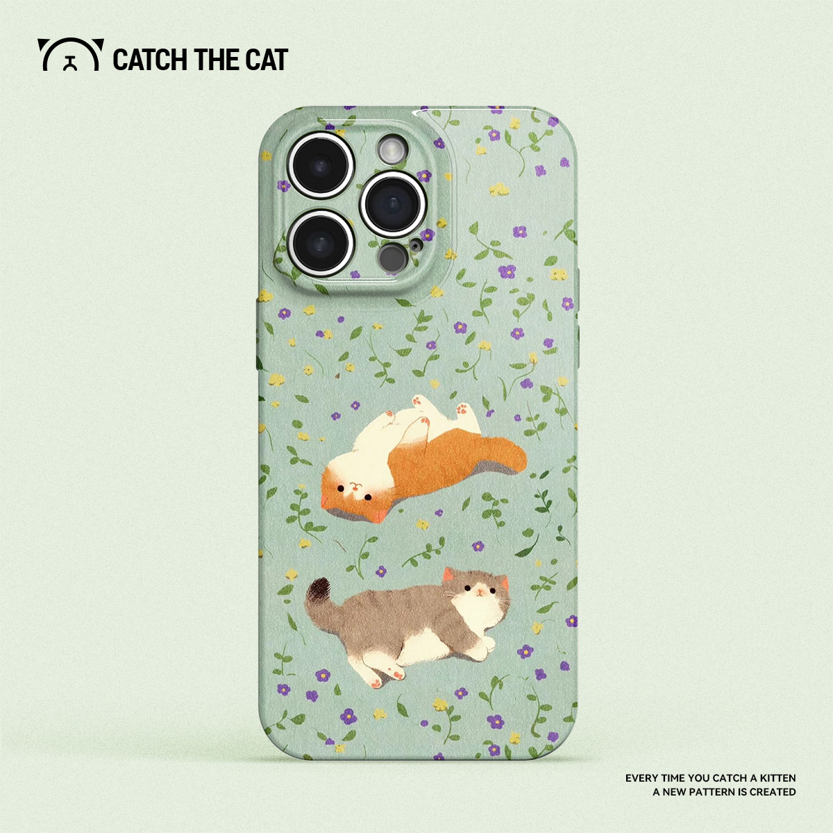 碎花猫~适用iPhone16promax苹果14手机壳小米15华为mate70清新pura70pro+可爱opporeno13荣耀300简约vivoX90