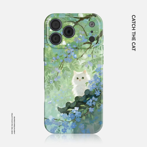 屋檐小猫~清新ins适用苹果17手机壳iphone16华为nova14春天p70小米15opporeno13治愈vivox200一加ace5荣耀400
