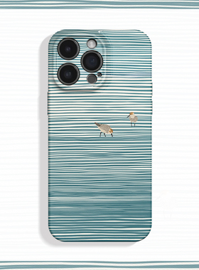 麻雀~清新线条适用iPhone16/15promax手机壳新华为pura70苹果13小米14畅享70艺术vivoS20软iqooneo10