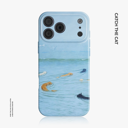 海浪小狗~ins适用iphone手机壳17promax苹果16mate80华为pura90小米15夏天reno14油画oppofindx8新vivo一加13