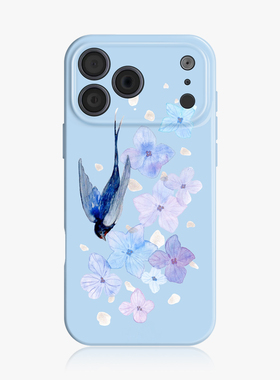 落燕~ins适用iphone手机壳17promax苹果16mate80华为pura70清新nova13小米15opporeno14蓝色vivo荣耀300艺术