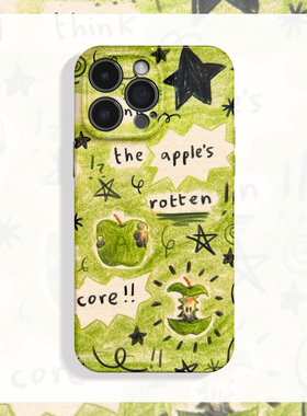 苹果星~绿色幸运涂鸦适用iPhone16/15pro手机壳华为mate60软OPPOreon12苹果14vivoS20一加ACE3V红米note14