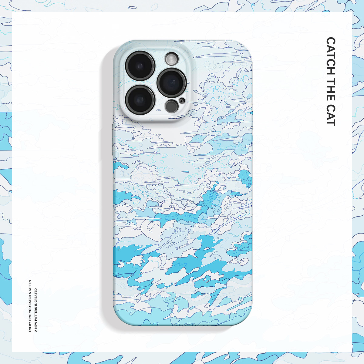 夏天的云~清凉蓝色线条ins适用iPhone16/15promax手机壳新华为pura70苹果13红米k60小众软vivoX100畅享70全包,3C数码配件,手机保护套/壳,淘宝优惠券,粉丝福利购,淘宝优惠卷