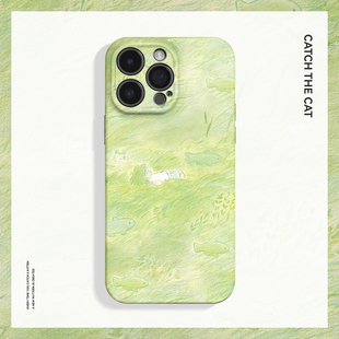 梦鱼 15pro手机壳mate60华为pura70苹果14红米k70软vivoS20小众opporeno9畅享70ace2 清新治愈适用iPhone16