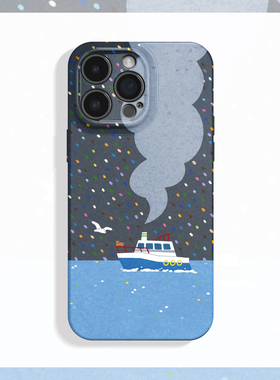 彩虹雨~海鸥轮船ins适用iphone17promax手机壳苹果16华为nova14小米15opporeno13菲林vivox200一加ace6magic8